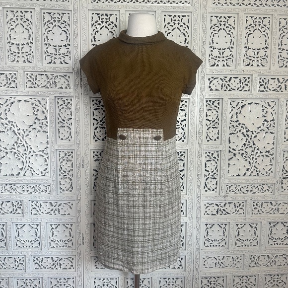 Vintage Handmade Plaid Career Business Dress & Blazer Set Sz Small - Picture 5 of 10